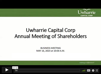2023 Annual Meeting of Shareholders Virtual Video